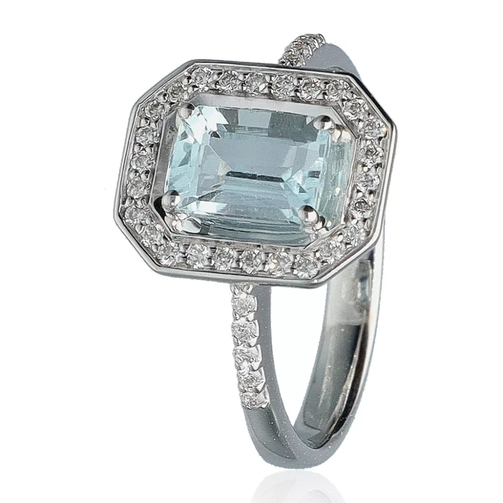 Whitegold Aquamarine Ring