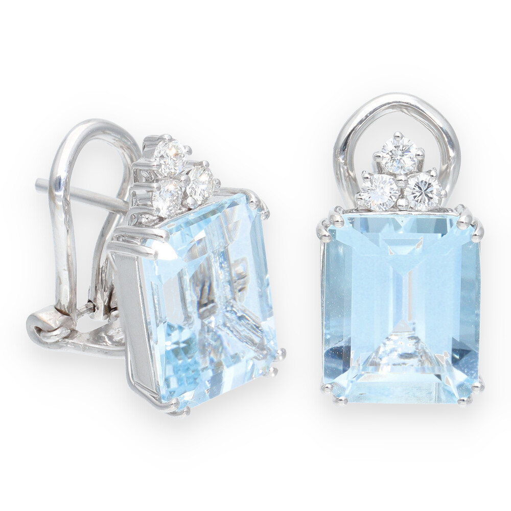 Fehérarany Akvamarin Fülbevaló