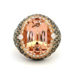 Rozéarany Morganit Gyűrű