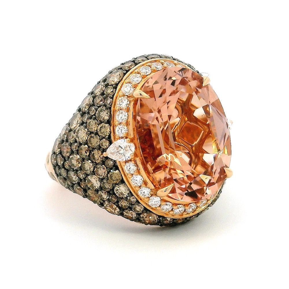 Rozéarany Morganit Gyűrű