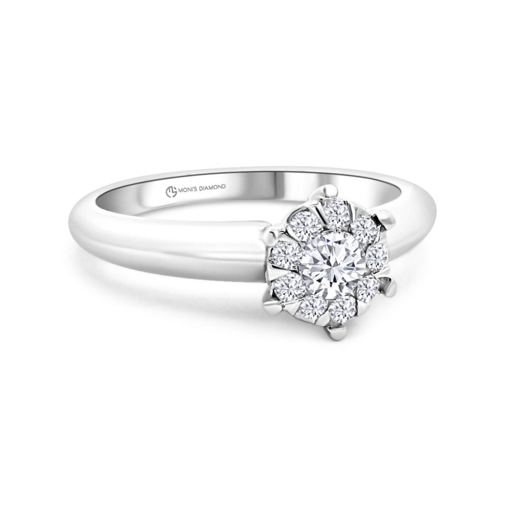 Fehérarany Gyémánt Eljegyzési Gyűrű