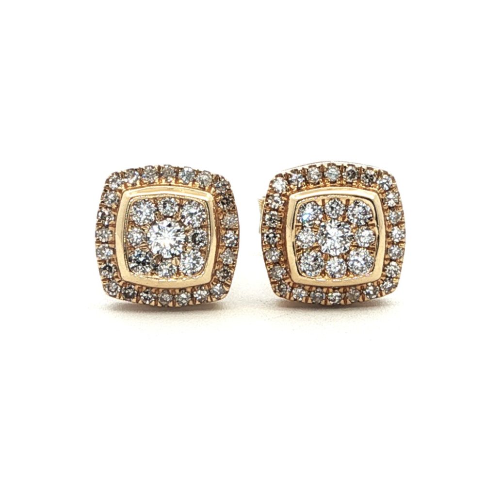 Sárga arany Gyémánt Fülbevaló