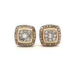 Sárga arany Gyémánt Fülbevaló