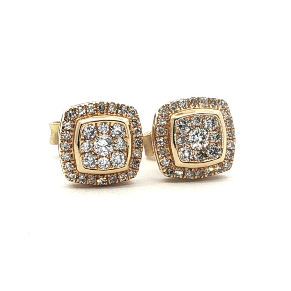 Sárga arany Gyémánt Fülbevaló