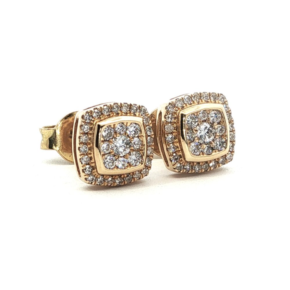 Sárga arany Gyémánt Fülbevaló