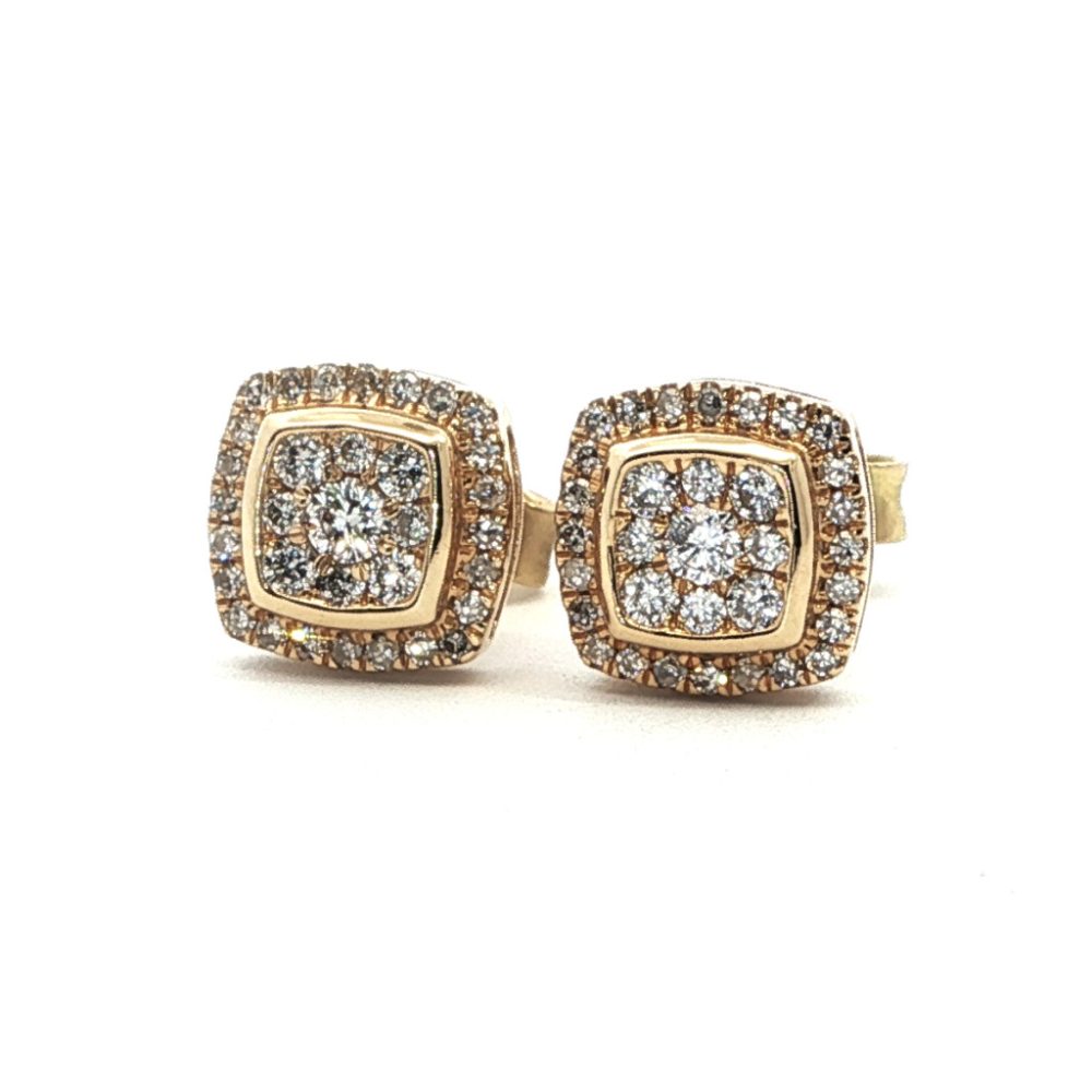 Sárga arany Gyémánt Fülbevaló