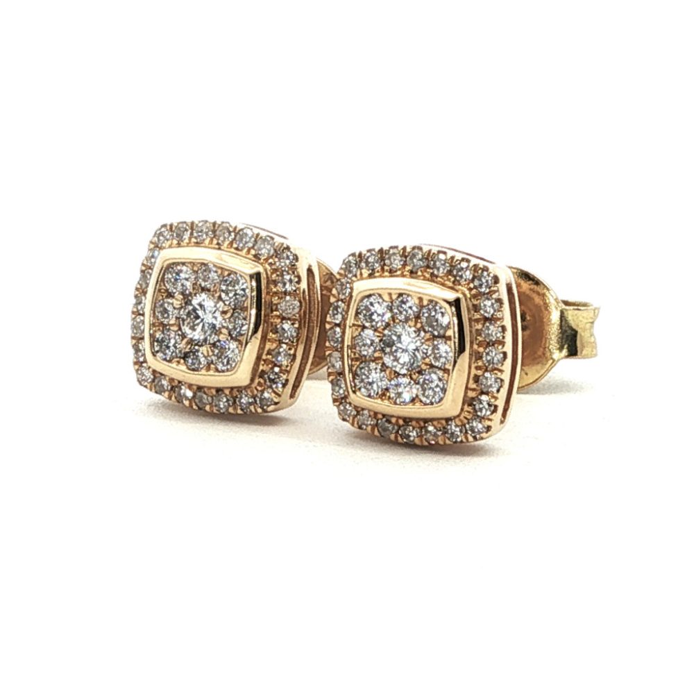 Sárga arany Gyémánt Fülbevaló