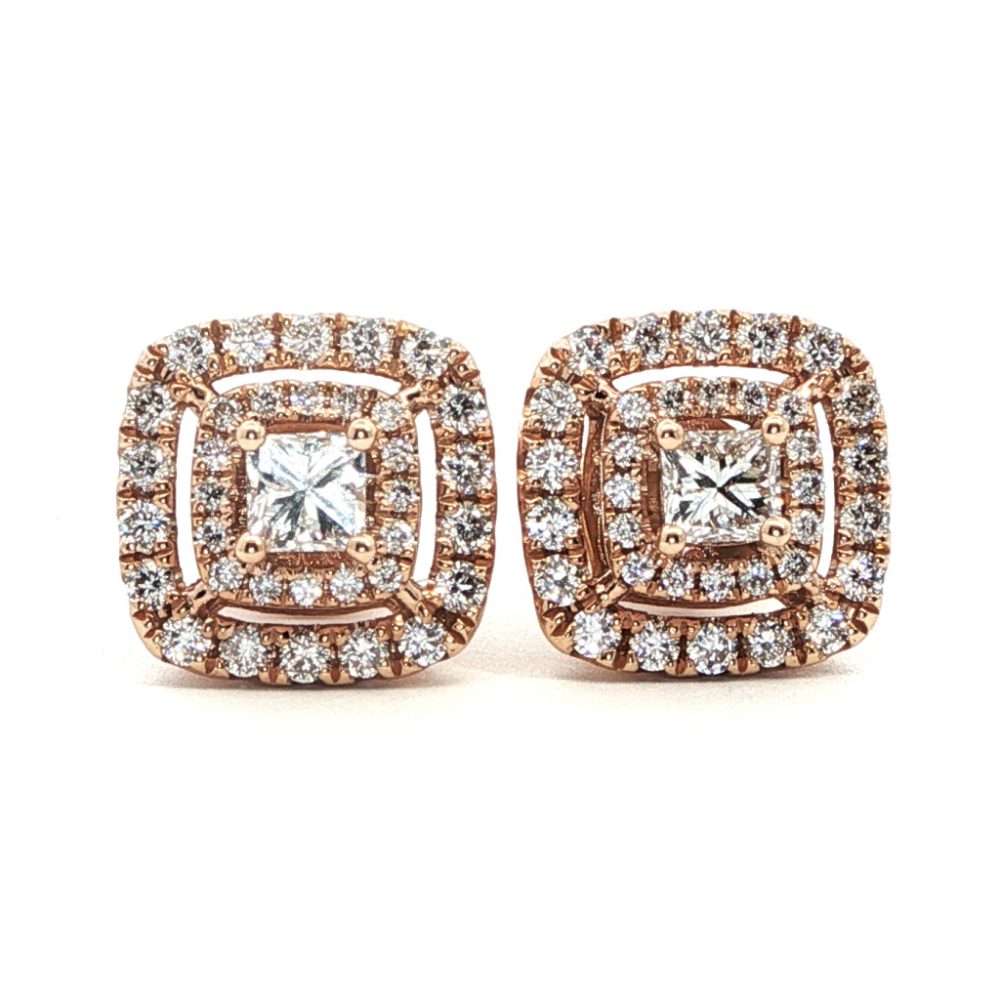 Rozéarany Gyémánt Fülbevaló