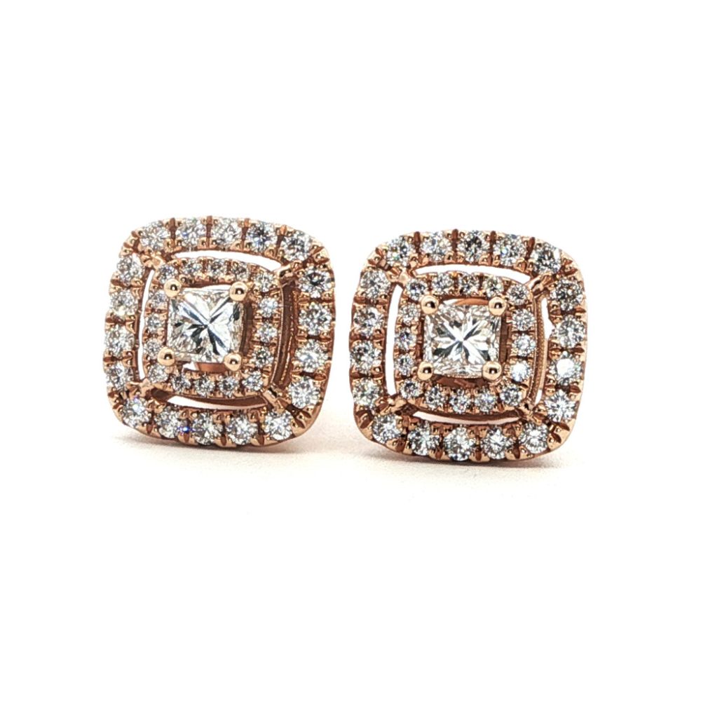 Rozéarany Gyémánt Fülbevaló