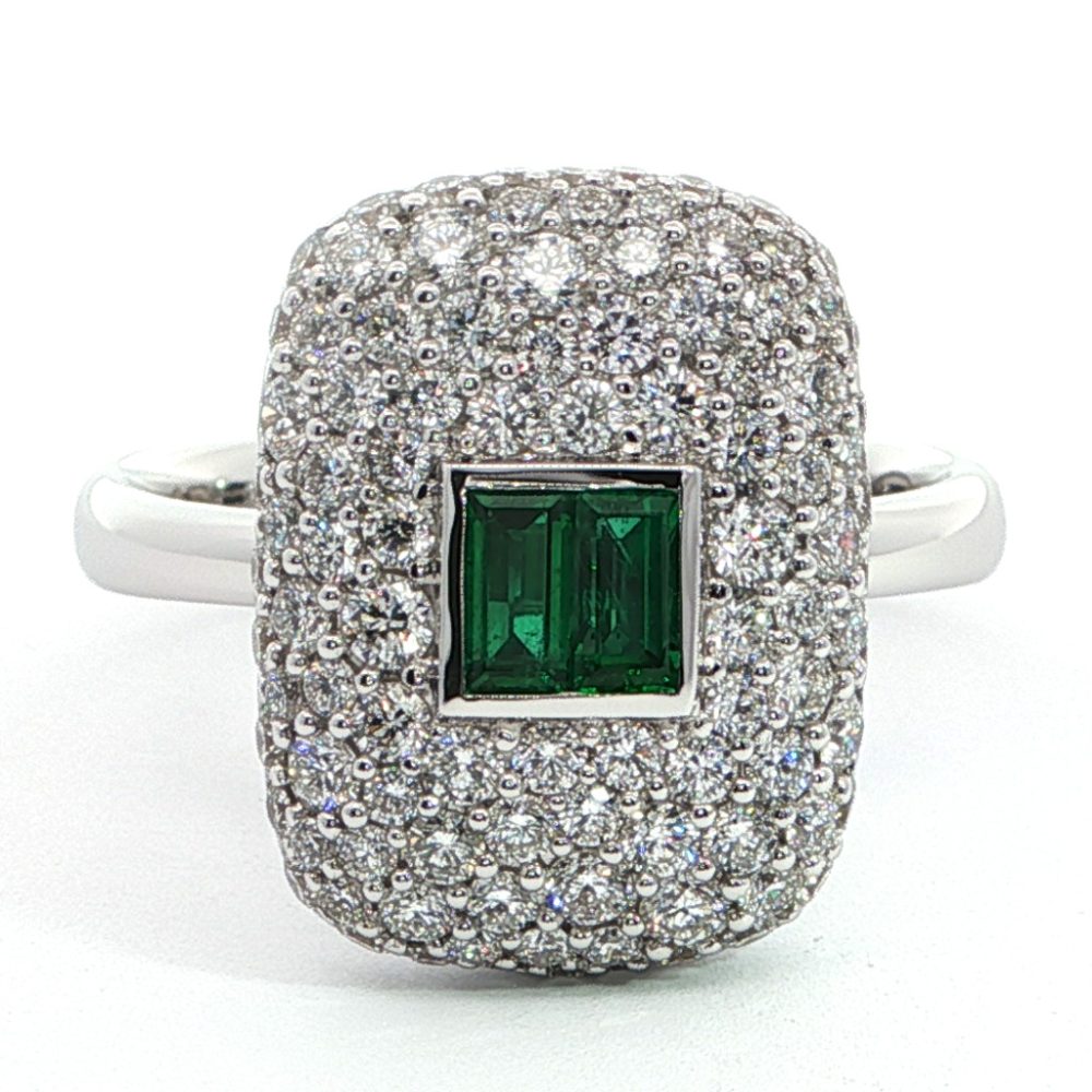 Fehérarany Smaragd Gyűrű