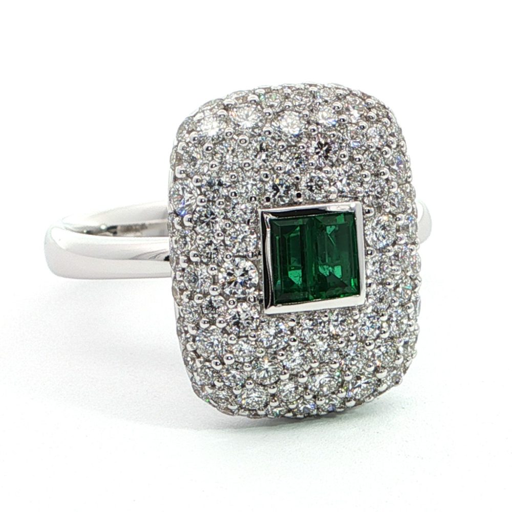 Fehérarany Smaragd Gyűrű