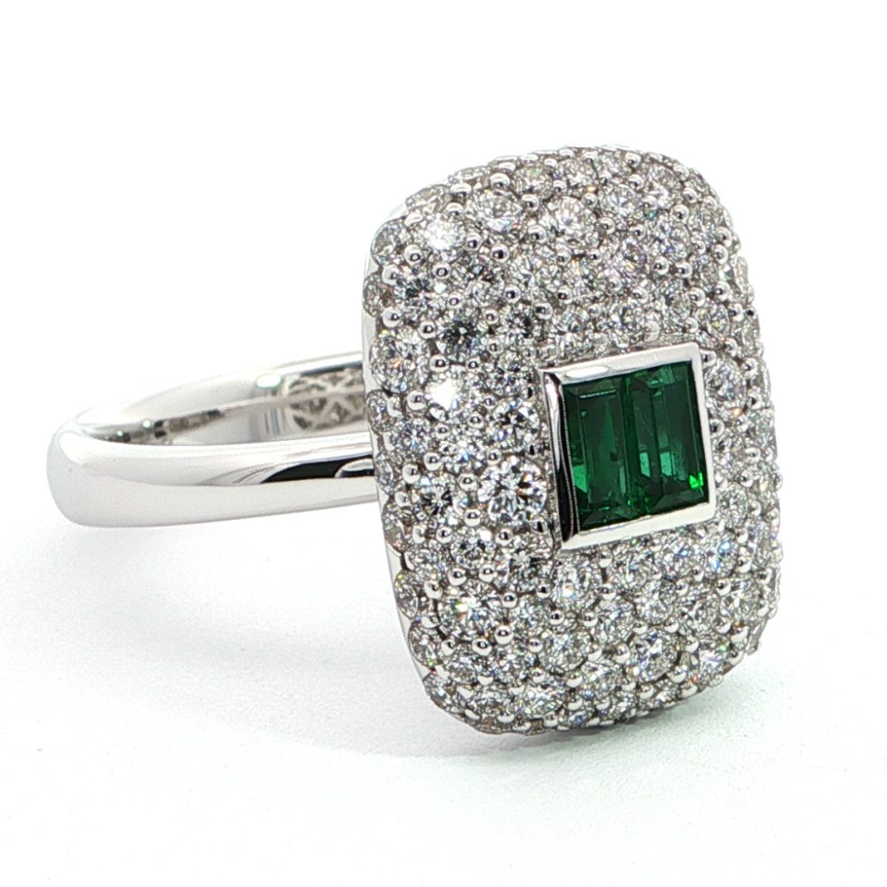 Fehérarany Smaragd Gyűrű