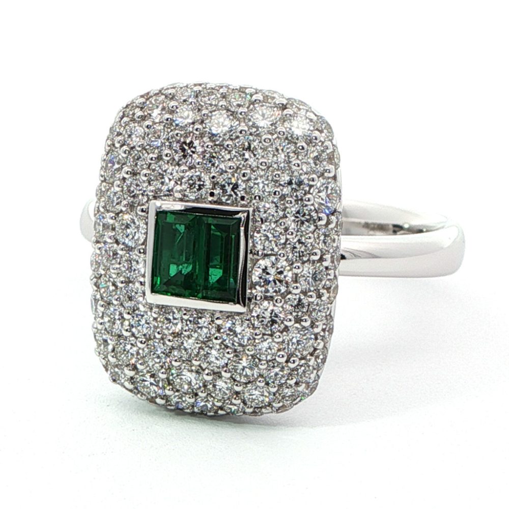 Fehérarany Smaragd Gyűrű