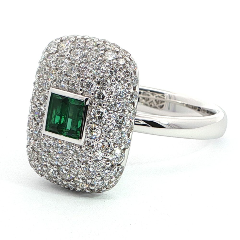 Fehérarany Smaragd Gyűrű