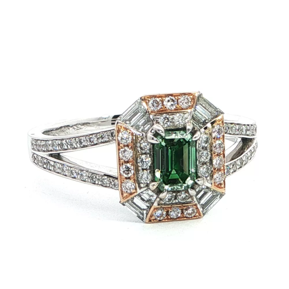 White Gold Peridot Ring