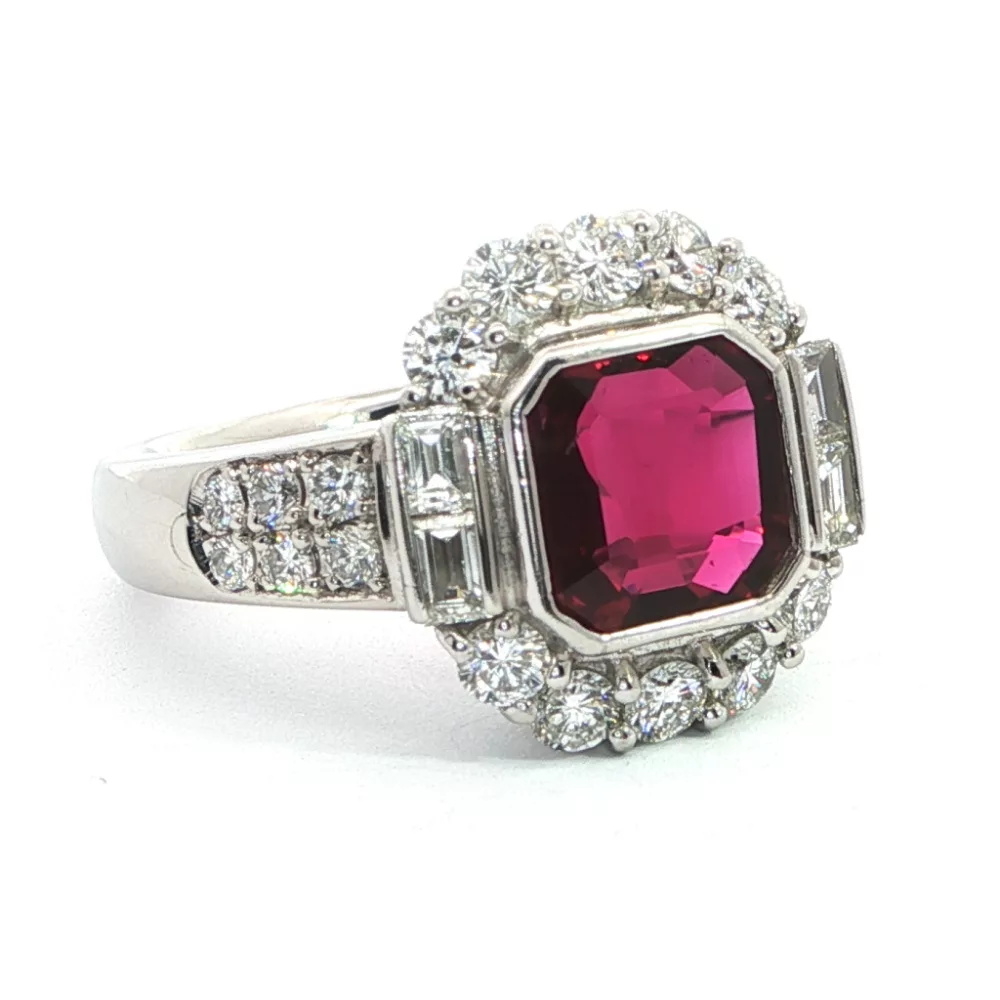 Platinum Ruby Ring