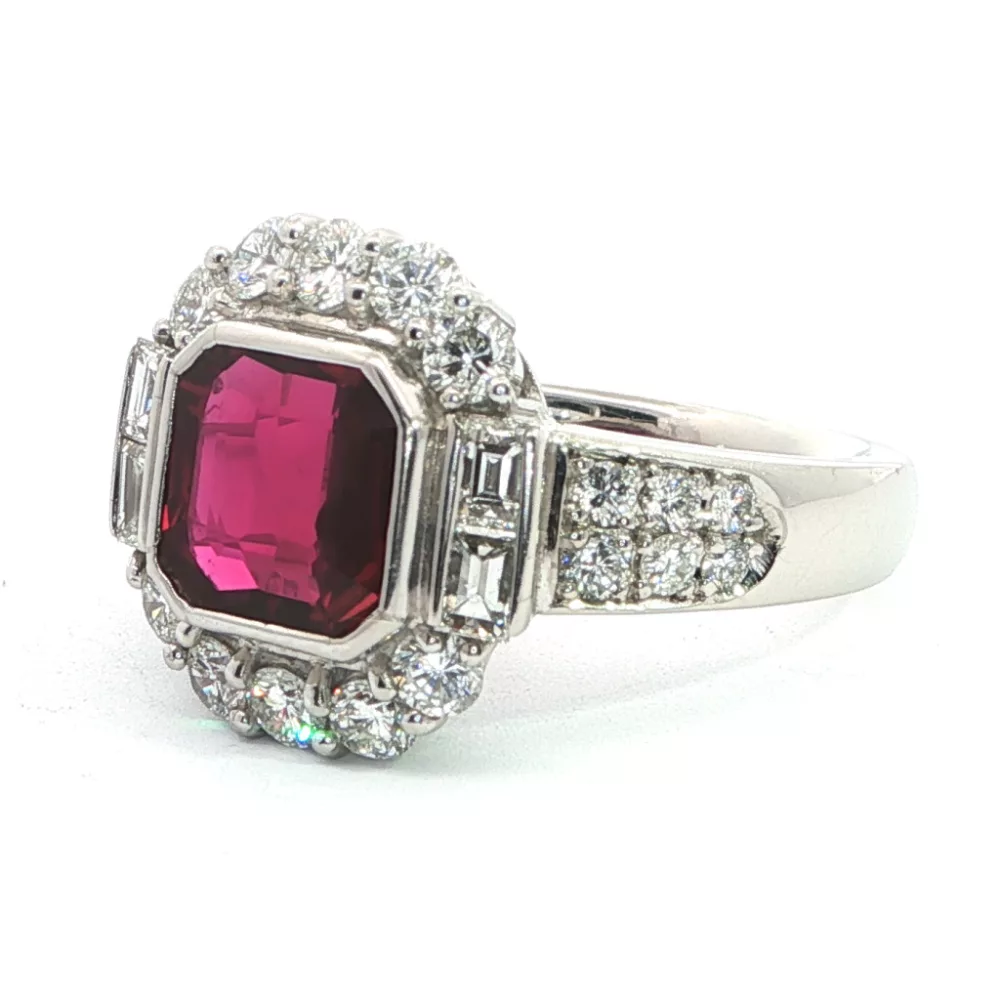 Platinum Ruby Ring