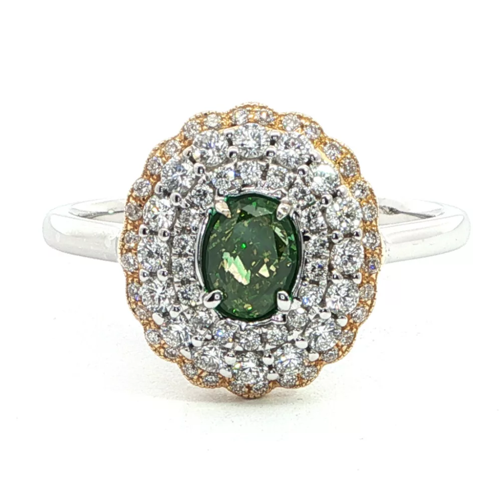 White Gold Peridot Ring