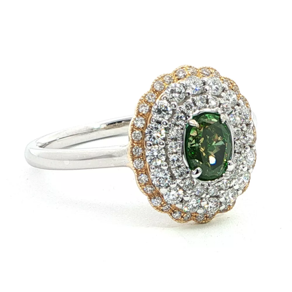 White Gold Peridot Ring