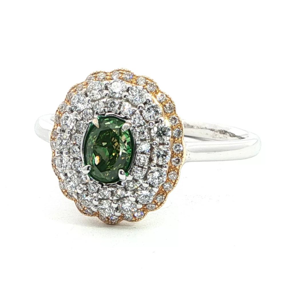 White Gold Peridot Ring