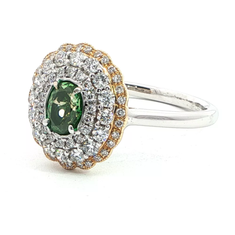White Gold Peridot Ring