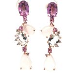 Rozéarany Kvarc Fülbevaló