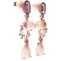 Rozéarany Kvarc Fülbevaló