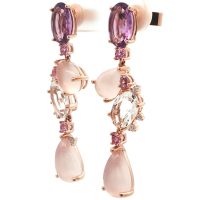 Rozéarany Kvarc Fülbevaló