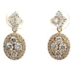 Sárga arany Gyémánt Fülbevaló