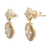 Sárga arany Gyémánt Fülbevaló