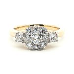 Sárga arany Gyémánt Eljegyzési Gyűrű