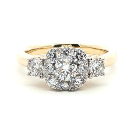 Sárga arany Gyémánt Eljegyzési Gyűrű