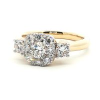 Sárga arany Gyémánt Eljegyzési Gyűrű