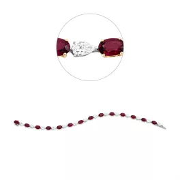 Whitegold / Yellowgold Ruby Bracelets