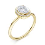 Sárga arany Gyémánt Eljegyzési Gyűrű