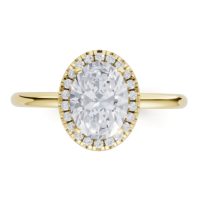 Sárga arany Gyémánt Eljegyzési Gyűrű