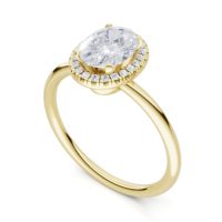 Sárga arany Gyémánt Eljegyzési Gyűrű