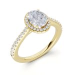 Sárga arany Gyémánt Eljegyzési Gyűrű