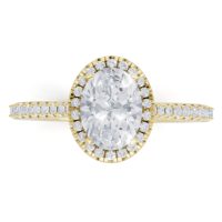 Sárga arany Gyémánt Eljegyzési Gyűrű