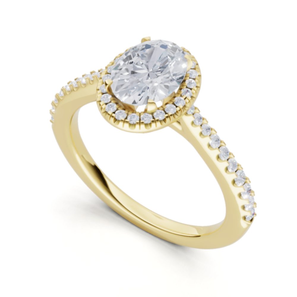 Sárga arany Gyémánt Eljegyzési Gyűrű