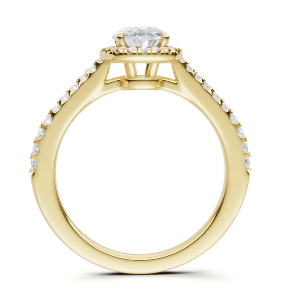 Sárga arany Gyémánt Eljegyzési Gyűrű