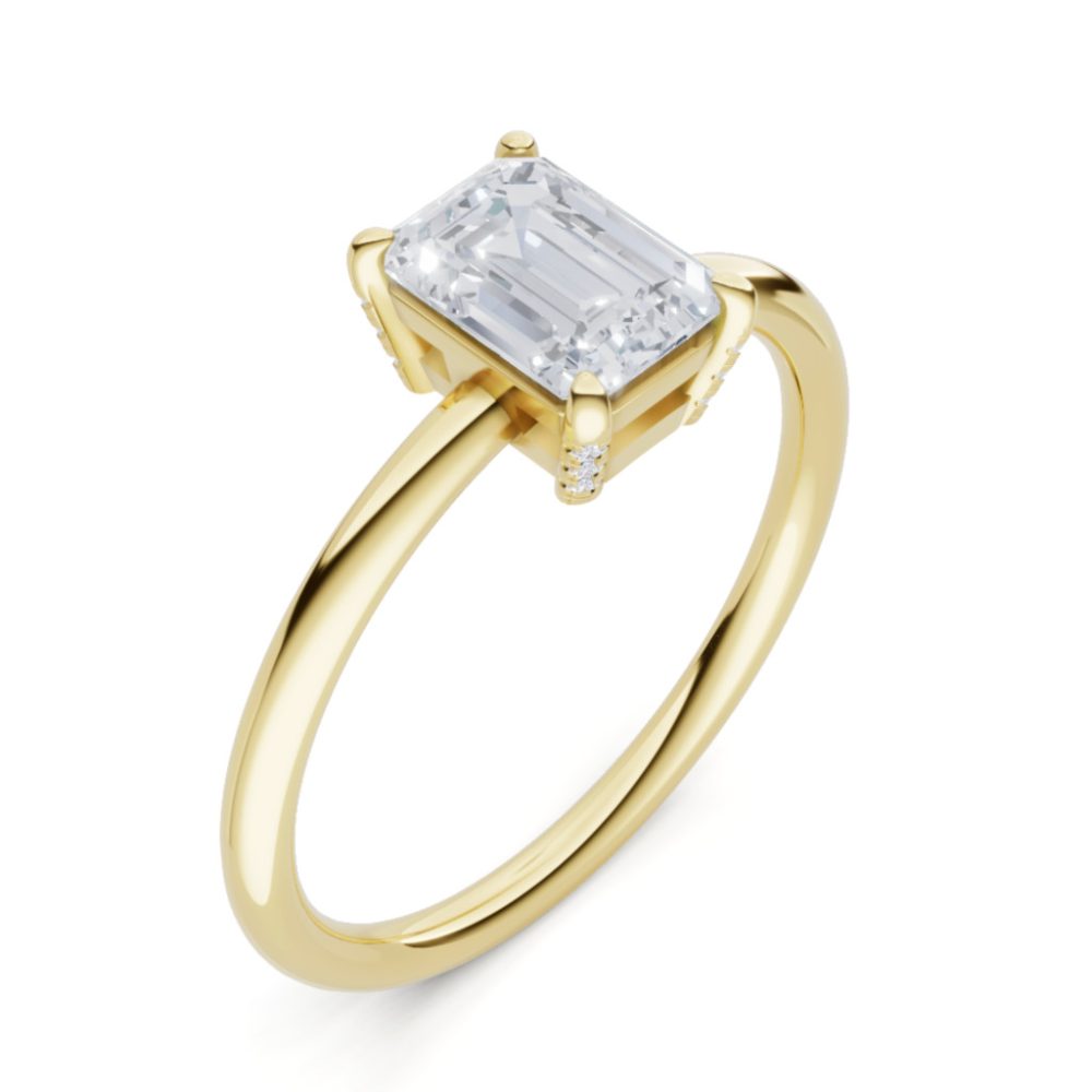 Sárga arany Gyémánt Eljegyzési Gyűrű