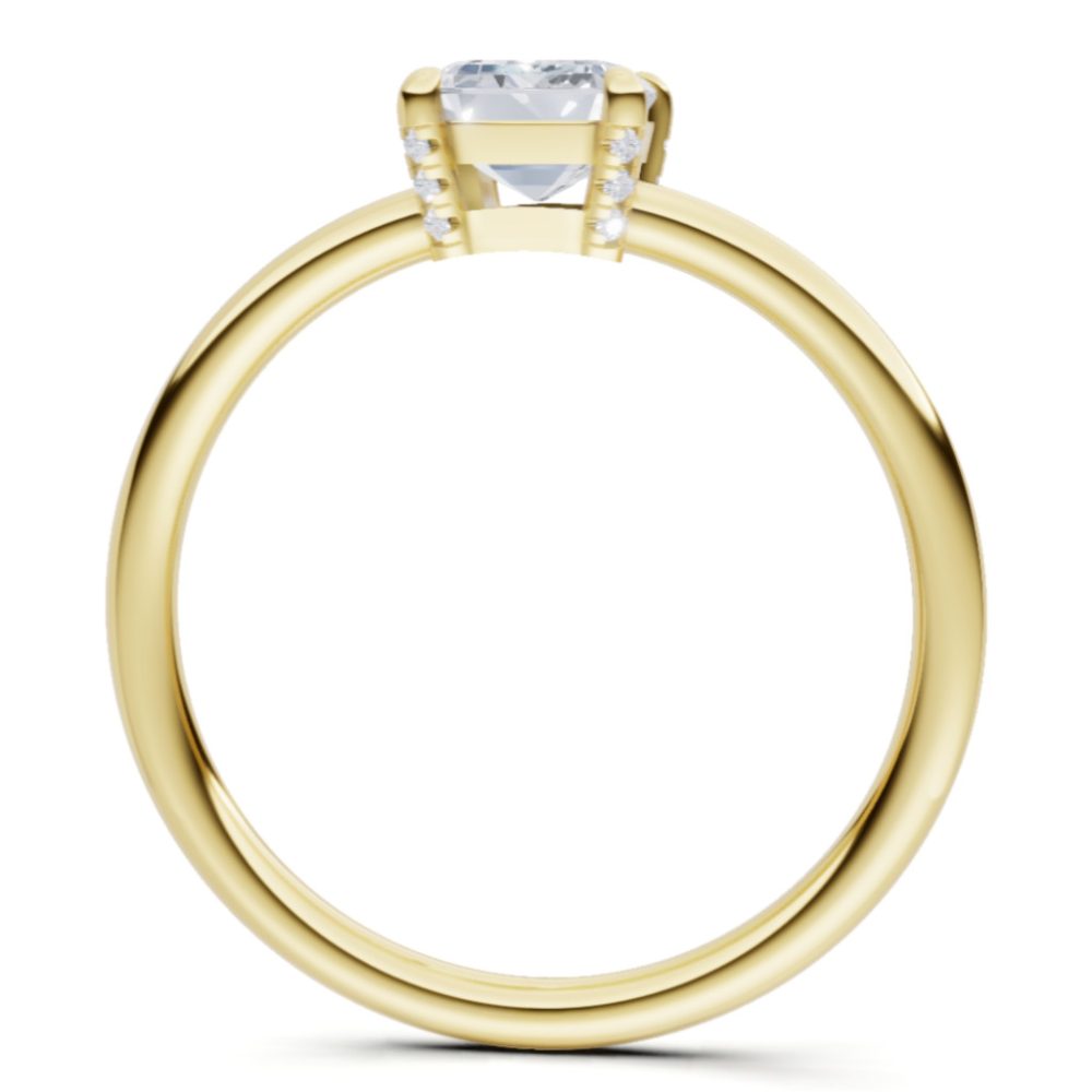 Sárga arany Gyémánt Eljegyzési Gyűrű