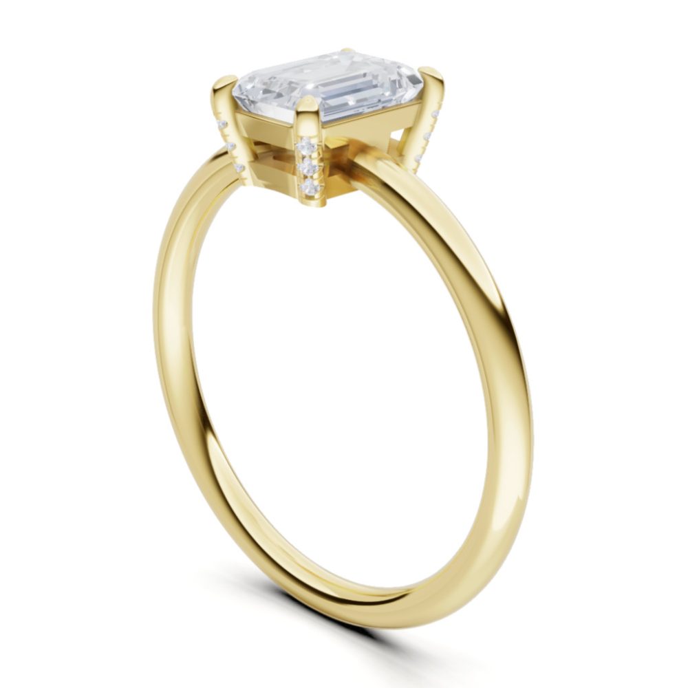 Sárga arany Gyémánt Eljegyzési Gyűrű