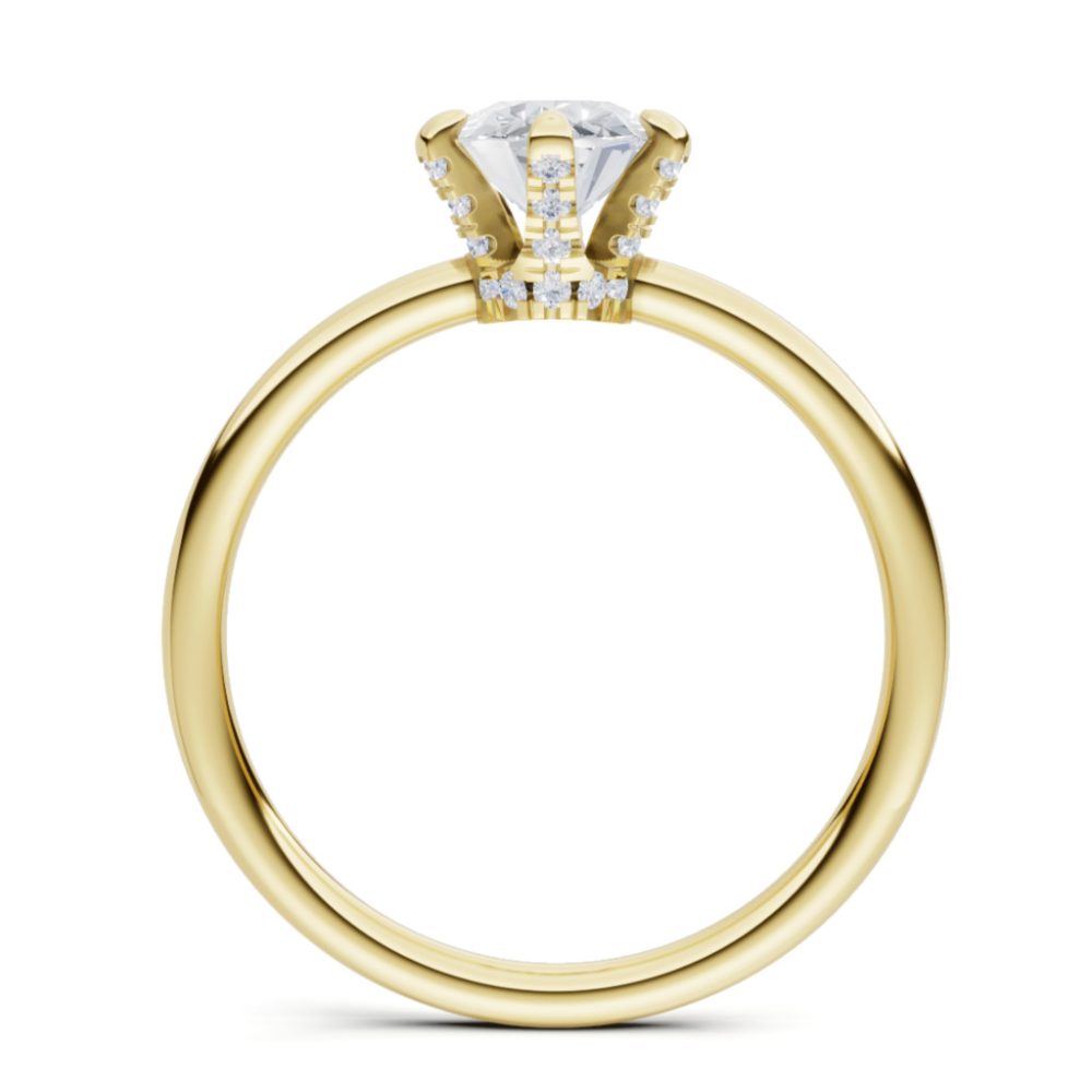 Sárga arany Gyémánt Eljegyzési Gyűrű