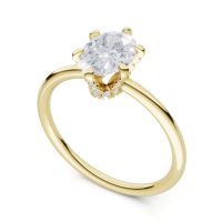 Sárga arany Gyémánt Eljegyzési Gyűrű