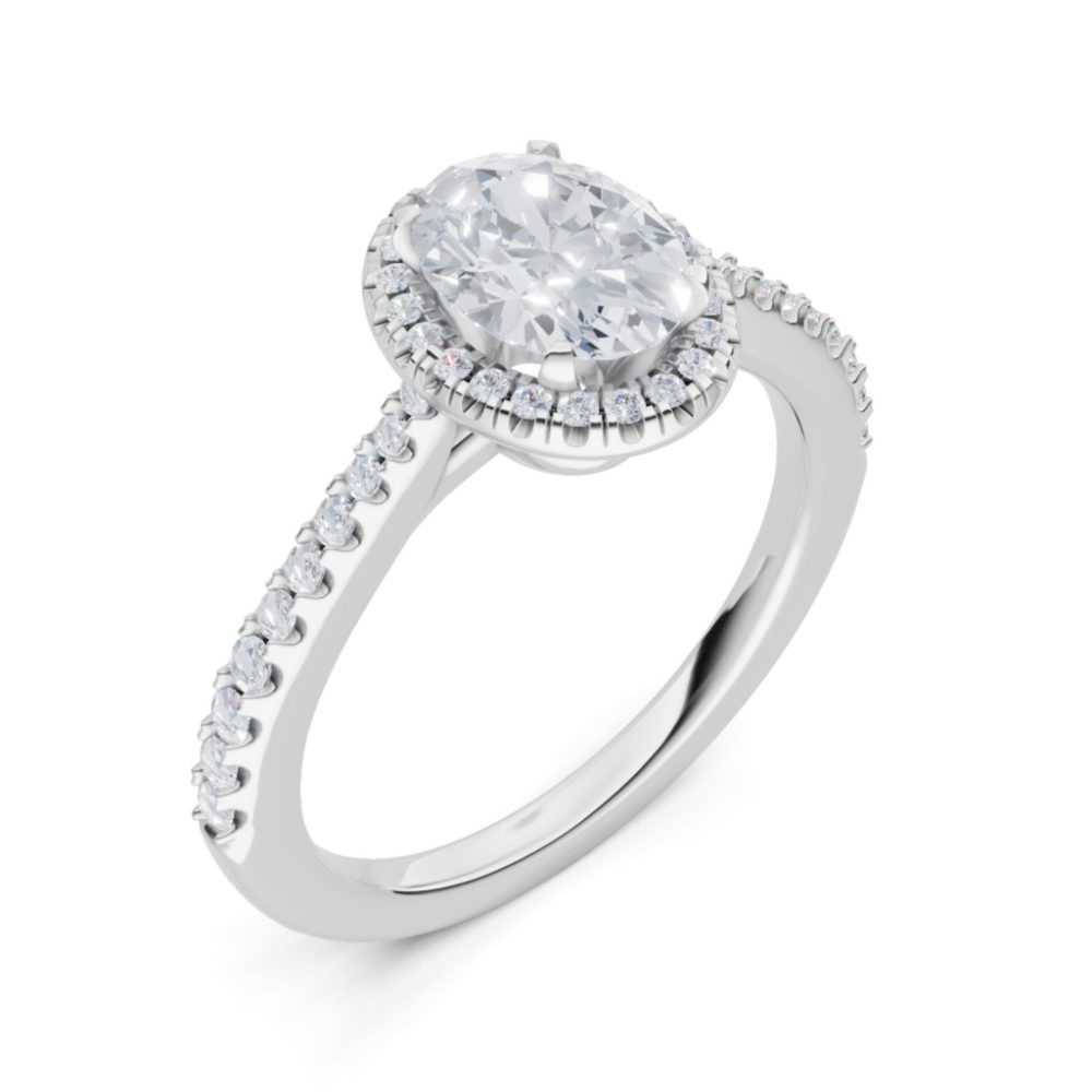 Fehérarany Gyémánt Eljegyzési Gyűrű