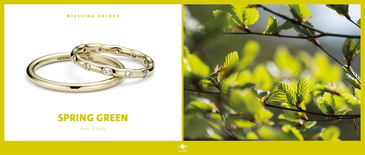 Sárga arany karikagyűrű - Niessing - Spring Green