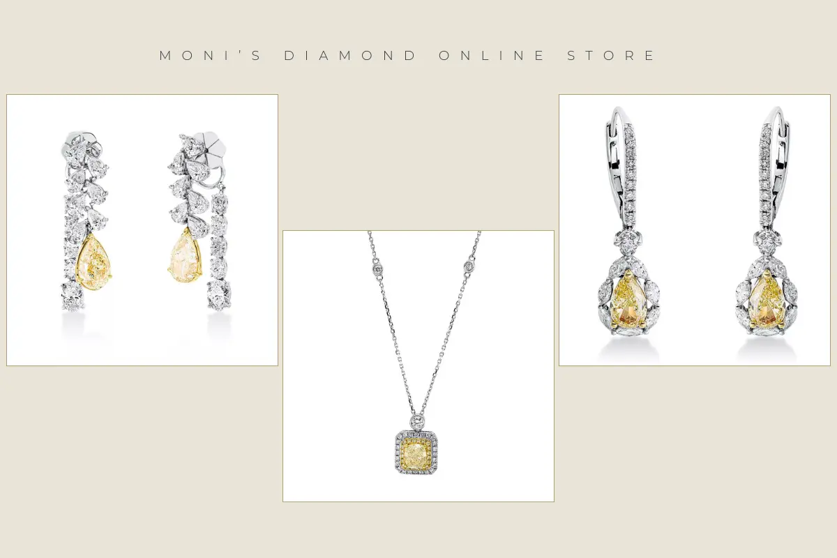 sárga gyémánt - sárga drágakő - fülbevaló